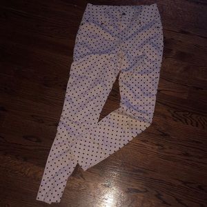 light pink polka dot high rise pants size 6